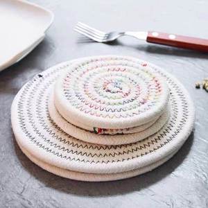 Napperons de table en corde de coton tressée, couleurs personnalisables, pour cuisine, sous-verres, articles artisanaux, fourniture directe usine pour commandes en gros - Product Image 5