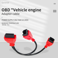 Adaptor Konversi Profesional OBD2 16 Pin Male ke 12Pin+8Pin Female Satu-ke-dua, Kabel Diagnostik Scanner Otomatis Tahan Air IP67