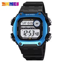 Montres pour hommes Skmei 2126, mouvement numérique LED électronique tendance, étanches 50 m, boîtier carré en plastique, réveil