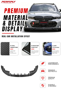 Kit carrosserie Perfiply en fibre de carbone sèche style AD, lèvre de pare-chocs avant pour BMW G20 330i M340i G21 Touring 2019-2022, kit de conversion pré-LCI - Product Image 3