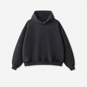 เสื้อฮู้ดดี้ทรงสี่เหลี่ยม ผ้าหนา 450GSM ซักกรด งานสั่งทำคุณภาพสูง ทรงครอป โอเวอร์ไซส์ ทรงหลวม สไตล์สลัชชี่ - Product Image 1