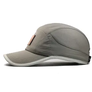 Mens Hats And Caps 5 Panel Outdoor Men Gray Quick-Dry Polyester Sport Hat Summer Running Baseball Cap