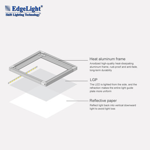 Edgelight AF49 8mm 矩形 18W SMD LED 照明面板 无框设计 ROHS 认证 可定制颜色 - Product Image 3