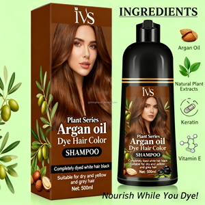 Champú Tinte para el Cabello <span class=keywords><strong>Color</strong></span> Negro Marrón con Aceite de Argán, Cubre las Canas, Sin Manchas en la Piel, para Hombres y Mujeres, Sin Amoníaco ni PPD, OEM - Product Image 2