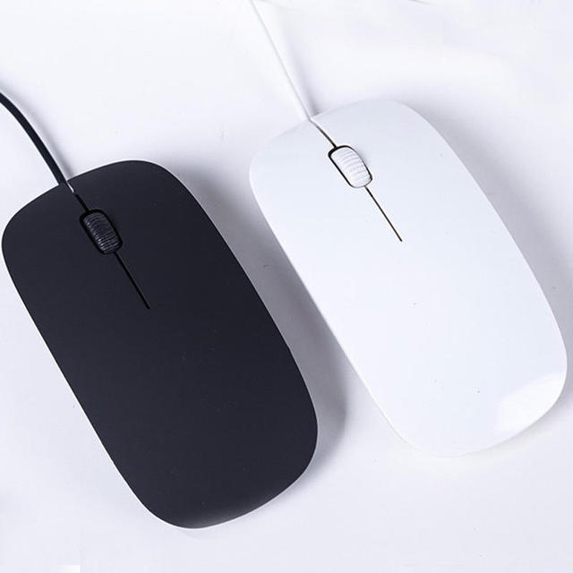 Ergonomic 3D Optical Wired Mouse with Small LED Backlit Design for Desktop and Laptop Office Business Use