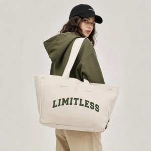 Eco Friendly Cotton <b>Canvas</b> Tote <b>Bag</b> <b>Large</b> Capacity Reusable Oversized Shoulder <b>Bag</b> with inner Pocket for Women Grocery Shopping - Product Image 1