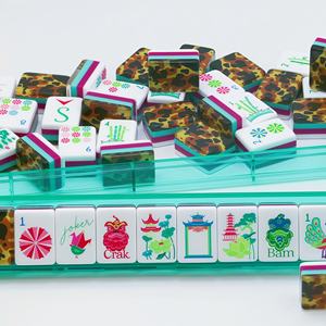 Juego de Mahjong Americano Personalizado de 4 Capas y 160 Piezas Acrílicas, Mesa de Entretenimiento con Diseño de Tortuga, Fichas de Mahjong Americano - Product Image 2