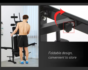 Rack de Squat Réglable avec <span class=keywords><strong>Banc</strong></span> de Musculation 22KG, Équipement de Gym Multifonctionnel en Métal pour Entraînement Complet du Corps - Product Image 4