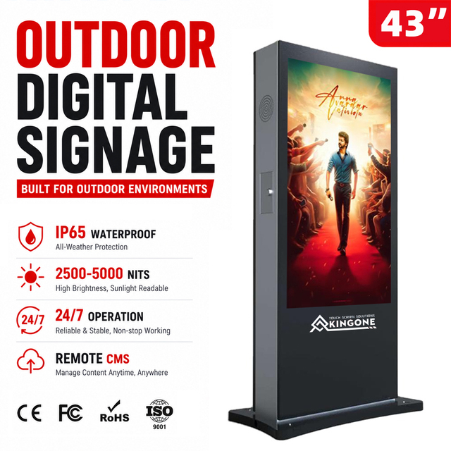 Outdoor Information Kiosk IP65 Waterproof 43 Inch Touch Screen Display for Public Spaces