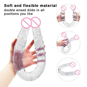 Mainan Seks Nyata Dua Kepala Silikon Wanita, Mainan Seks Masturbator Getaran Nyata Penis untuk Wanita - Product Image 2