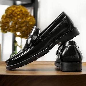 Nouvelles Chaussures Habillées Décontractées pour Hommes en Cuir Véritable Laqué Brillant Lefu – Chaussures en Cuir Formelles - Product Image 6