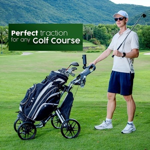 Carrito de Golf Plegable de Aluminio de 3 y 4 Ruedas, Nuevo Diseño, Venta Caliente, Carrito de Empuje Manual con Soporte para Paraguas - Product Image 4