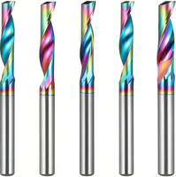 Fraise à spirale simple en alliage de tungstène-cobalt 55HRC de marque OEM pour centre d'usinage CNC, fraisage en montée, pour le bois