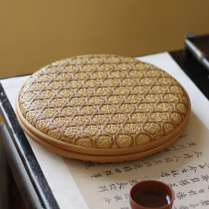 Caja Redonda de Bambú Tejida a Mano para Té Pu'er, 30cm, Almacenamiento para Pastel de Té, Empaque de Coleccionista, Origen Anji - Product Image 1