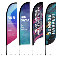 Drapeaux à plumes personnalisés de haute qualité avec impression de logo, kit de base de mât, publicité extérieure, drapeaux de plage, bannières promotionnelles