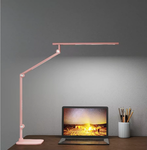 Đèn bàn gấp 6 đoạn màu hồng 16W Đế kim loại có thể điều khiển bằng cảm ứng Bảo vệ mắt Đèn đọc sách Nguồn sáng kép Đèn ngủ đơn giản - Product Image 1