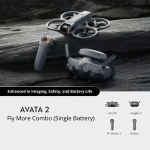 โดรน Avata 2 รุ่นดั้งเดิม ชุด Fly More Combo พร้อมแบตเตอรี่เดี่ยว โดรน 4K FPV ประสบการณ์การบิน ควบคุมการเคลื่อนไหว ระบบ ACRO UAV - Product Image 2