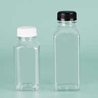 Bouteille de Jus en Plastique PET de 400ml 500ml, Jetable et Transparente, avec Couvercle Noir ou Blanc, Petite et Pratique, Idéale pour le Lait (Vente en Gros)