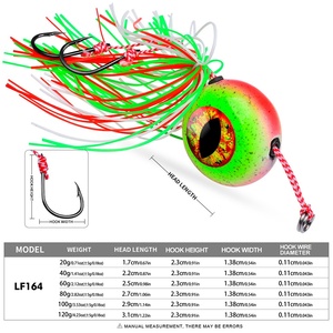 <span class=keywords><strong>Leurre</strong></span> de pêche en mer à tête plombée en fer avec tête plombée rouge et streamer barbu pour la pêche à l'appât vivant - Product Image 2
