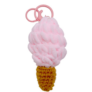 Poupée en peluche crochetée à la main en fil <span class=keywords><strong>de</strong></span> coton, motif crème glacée, ultra douce, petit <span class=keywords><strong>cadeau</strong></span>, porte-clés, pendentif, poupée exquise à clipser - Product Image 5