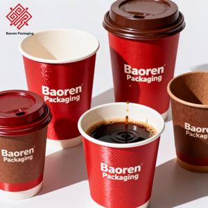 Baoren ถ้วยกาแฟกระดาษแบบใช้แล้วทิ้งแบบย่อยสลายได้ทางชีวภาพสำหรับดื่มชานมกาแฟก๋วยเตี๋ยวพร้อมพิมพ์โลโก้ตามต้องการ - Product Image 5