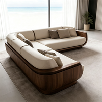 Gebogenes Ecksofa-Set Modernes Luxus-Stoffsofa in L-Form Wohnzimmermöbel