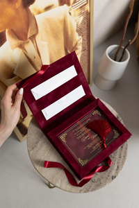 結婚式のための新しい到着誕生日結婚式の招待状ボックスカスタム高級ハードカバー招待状エレガントなベルベット招待状 - Product Image 5