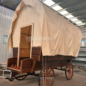 Meilleur prix Glamping Wagon Chariot Tente de camping mobile en bois Chariot en vente pour le camping - Product Image 5