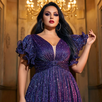 Robe de soirée élégante à sequins coupe trapèze taille naturelle épaules dénudées pour femme grande taille, idéale pour l'été et les soirées formelles