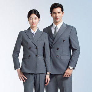 Unisex Business Suit Set Double-breasted Anti-Wrinkle Worsted Fabric For Professional Workwear Adults - Product Image 1