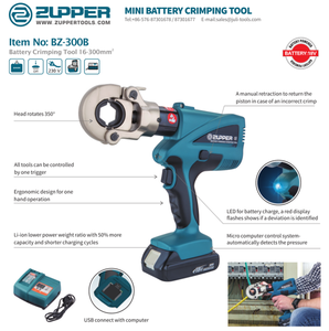Herramienta Hidráulica a Batería BZ-300B <span class=keywords><strong>para</strong></span> Crimpar Cables, Abrazadera <span class=keywords><strong>para</strong></span> <span class=keywords><strong>Terminales</strong></span> de Batería - Product Image 2