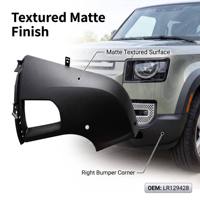 Moldura de Esquina para Parachoques Delantero, Acabado Mate Satinado, Lado Derecho LR129428 para Land Rover Defender 2020-2024, Piezas de Repuesto para Vehículos
