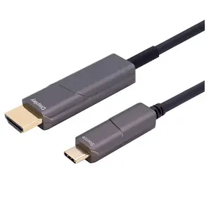 热卖C型至HDMI AOC支持4K @ 60Hz/4K @ 30Hz/1080p/1080i/720p HDMI AOC电缆，来自金线厂