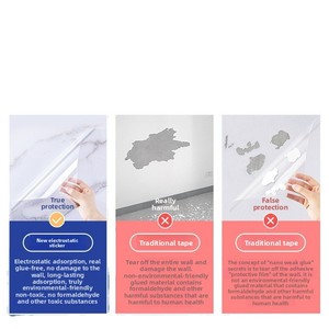 Pellicola statica adesivo da <span class=keywords><strong>parete</strong></span> adsorbimento senza colla carta da parati impermeabile lavabile a prova di umidità <span class=keywords><strong>parete</strong></span> antigraffio - Product Image 4