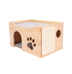 Casa de Madera Grande para Gatos de Interior - Casa Rascador para Gatos, Cueva Resistente para Jugar y Dormir, Rascadores para Gatos Personalizables - Product Image 1