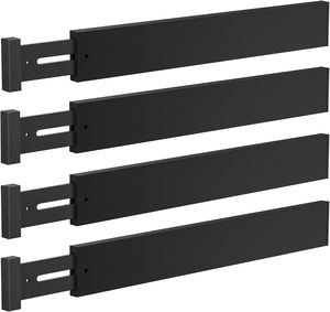 Vente en gros 4 pièces de séparateurs de tiroirs en bambou extensibles, ensembles d'organisateurs, séparateurs d'armoires réglables de bonne qualité pour la <span class=keywords><strong>cuisine</strong></span> et la chambre à coucher - Product Image 1
