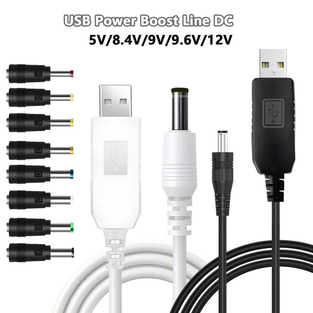 USB Power Boost Cable DC 5V to DV 8.4/9/9.6/12V Step Up Module 0.5/0.6/1M USB Converter Adapter Cable  WIFI