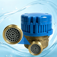Compteur d'eau à roue à aubes à buse unique de 1/2 pouce, boîtier en laiton, gamme R80, pour conduite d'eau froide