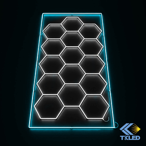 Lampe de <span class=keywords><strong>garage</strong></span> hexagonale à <span class=keywords><strong>LED</strong></span> avec système de 15 grilles Lampe d'atelier en nid d'abeille pour la maison Gym Sous-sol Entrepôt <span class=keywords><strong>Garage</strong></span> Alimentation AC - Product Image 2