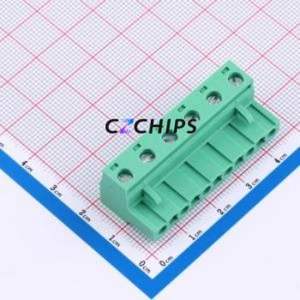 MX2EDGK-7.62-06P-GN01-Cu-Y-A Plug-in Terminal Block P=7.62mm Connector Plug Screw Fixing 1x6P 7.62mm - Product Image 1