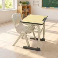 Ensemble table et chaise d'étude pour élèves du primaire et du secondaire, idéal pour les écoles, les cours de soutien scolaire et la maison, en métal durable