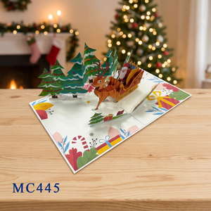 Meilleures ventes : Carte pop-up artisanale Noël Forêt de Noël, design personnalisé, cadeaux en papier, impression offset tendance, Viet-craft - Product Image 2