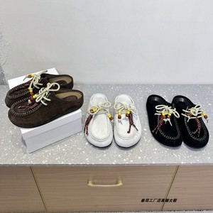 Nouvelle tendance mode 2025, chaussures plates polyvalentes, décontractées, simples et confortables pour femmes, style rétro français, <span class=keywords><strong>mules</strong></span> à lacets fermées pour l'hiver - Product Image 6