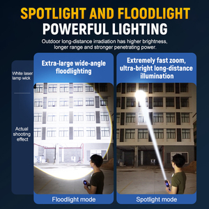 Xinsite súng laser trắng siêu sáng đèn pin nhựa ABS nhẹ Đèn pin thu phóng Kính thiên văn sạc USB không thấm nước - Product Image 3