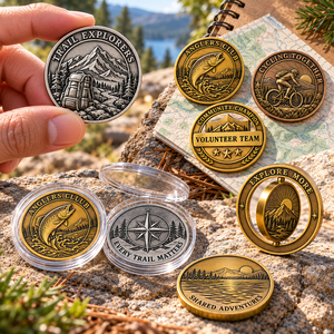 Monedas de Desafío de Metal Troqueladas Personalizadas, Medallas de Recuerdo para Clubes de Pesca, Senderismo y Ciclismo al Aire Libre, OEM ODM - Product Image 2
