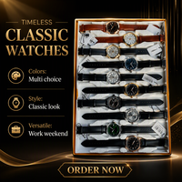Montre à quartz pour homme en alliage, 43 mm, bracelet de 18 mm, cadran à aiguilles en verre, bracelet en cuir multicolore, affichage de la date, classique, ronde, tendance