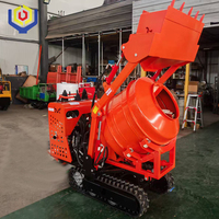 Mini-bétonnière autochargeante de haute qualité, chargeur portable sur chenilles en caoutchouc, alimenté au diesel/essence, système entièrement hydraulique