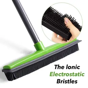 Nouvelle brosse de nettoyage de sol télescopique en caoutchouc avec manche télescopique