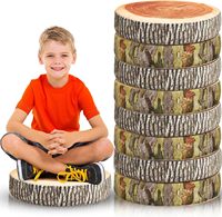 Coussin décoratif rectangulaire doux en forme de souche d'arbre, impression numérique 3D, lavable, pour l'extérieur