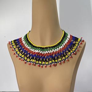 AHAYA, collar de cobre de estilo bohemio para mujer, hecho a mano, con cuentas geométricas, chal exagerado Vintage, babero, Gargantilla, Declaración Africana - Product Image 3